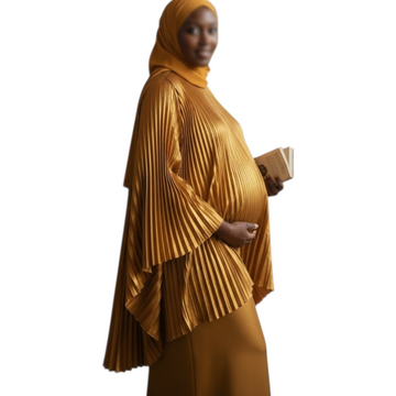 Pleated Poncho Abaya Set
