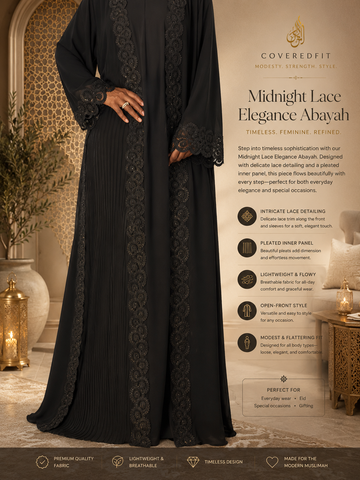Midnight Lace Elegance Abayah