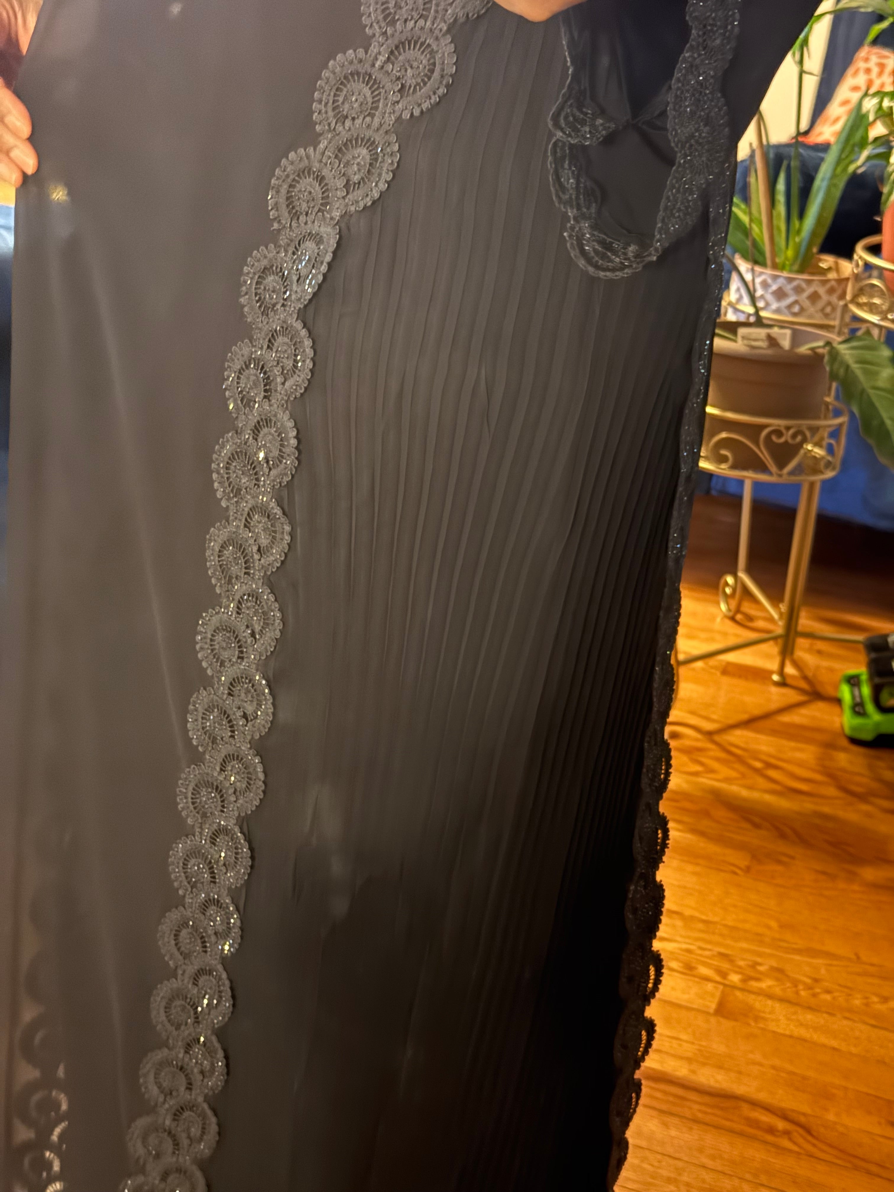 Midnight Lace Elegance Abayah