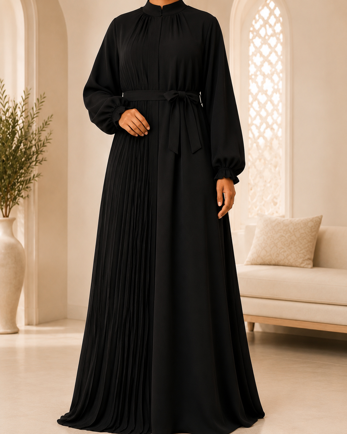Noor Noir Pleated Abayah