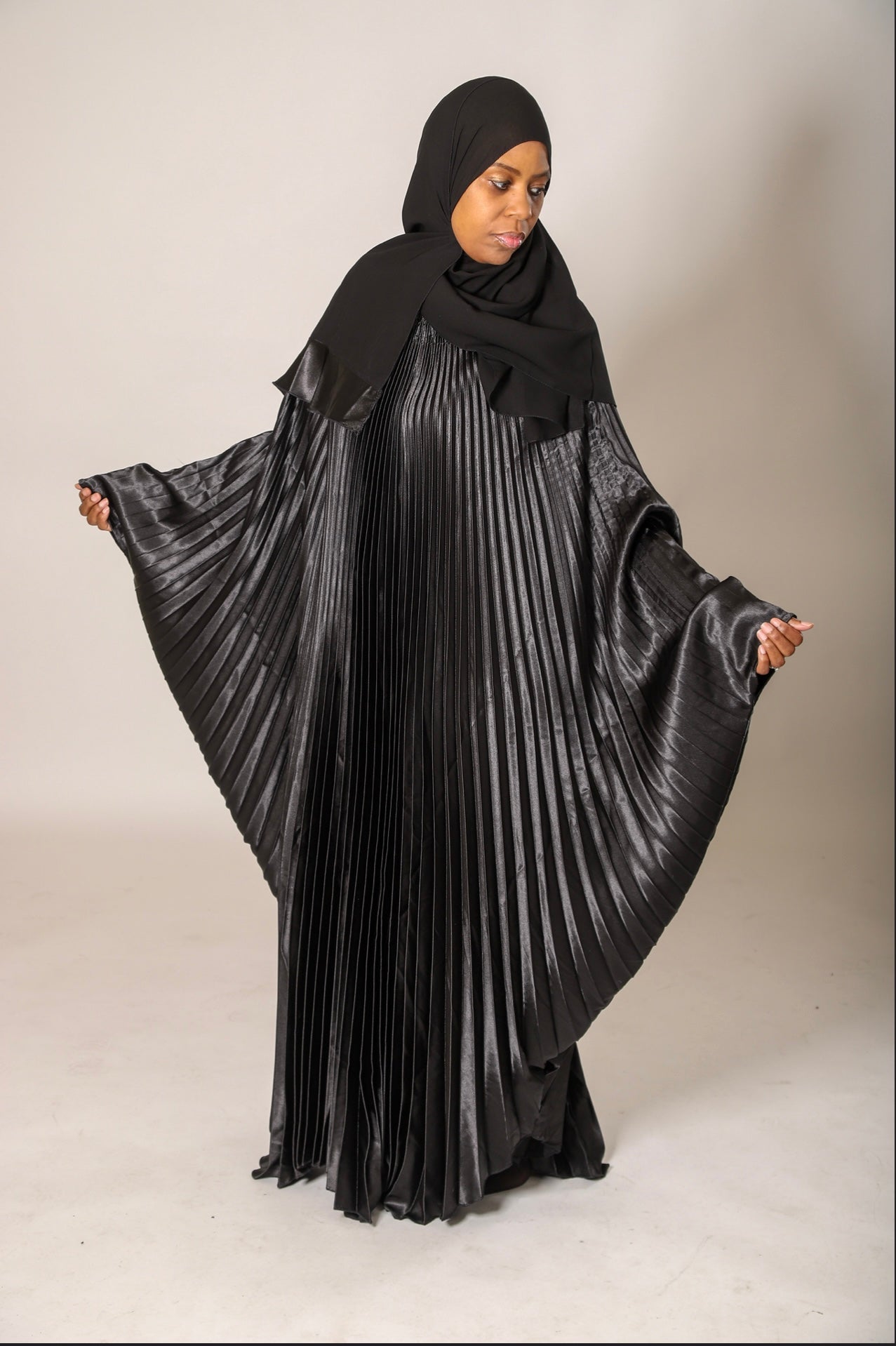 Yasmine Satin Pleated Butterfly