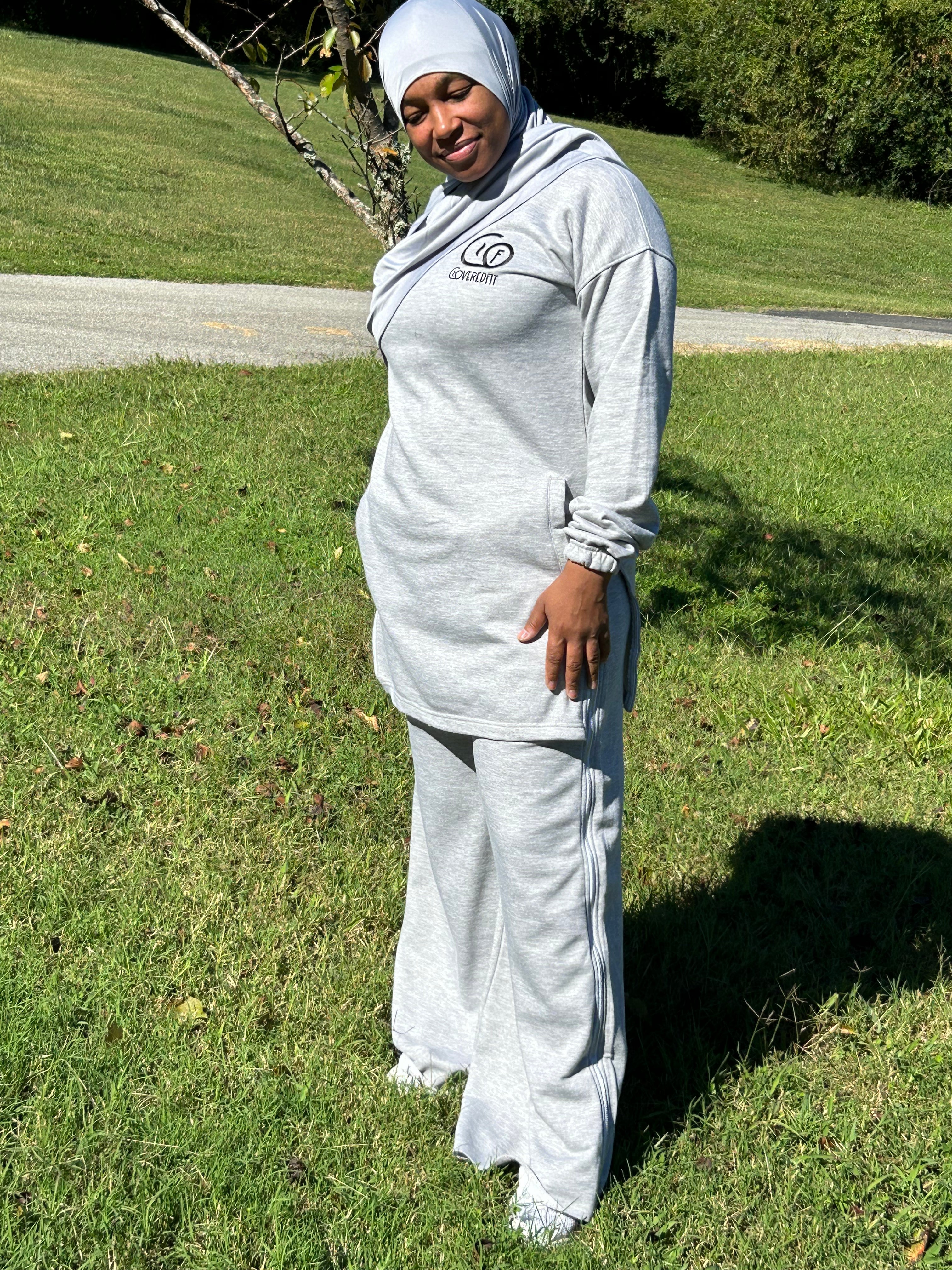 Zarah Zip Sweatsuit Gray