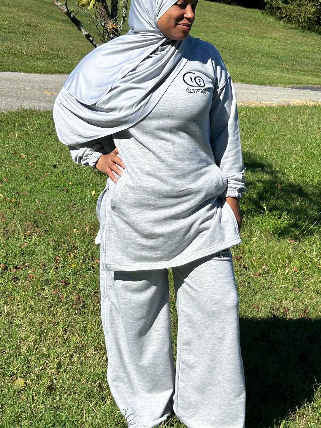 Zarah Zip Sweatsuit Gray