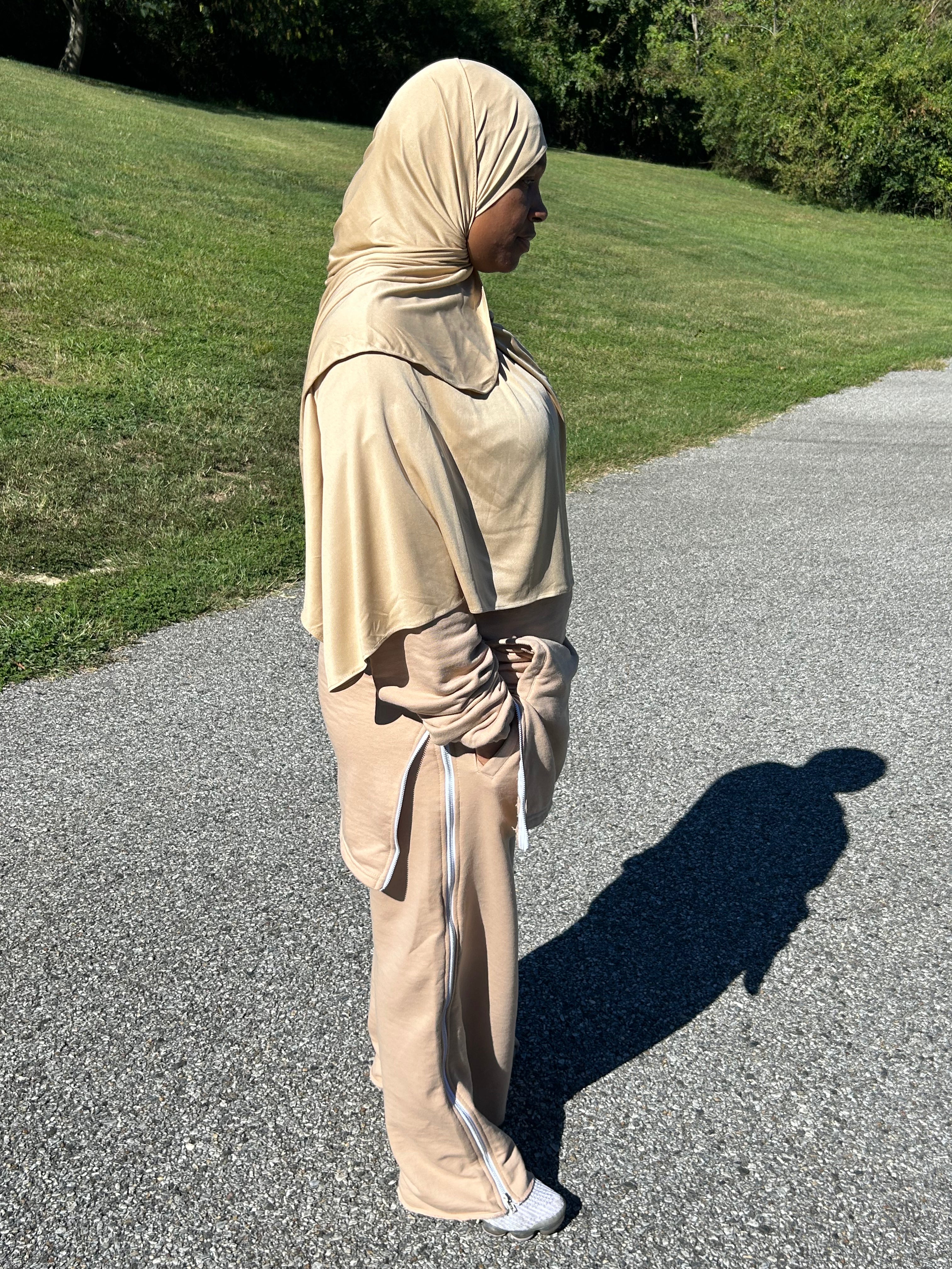 Zarah Zip Sweatsuit Nude