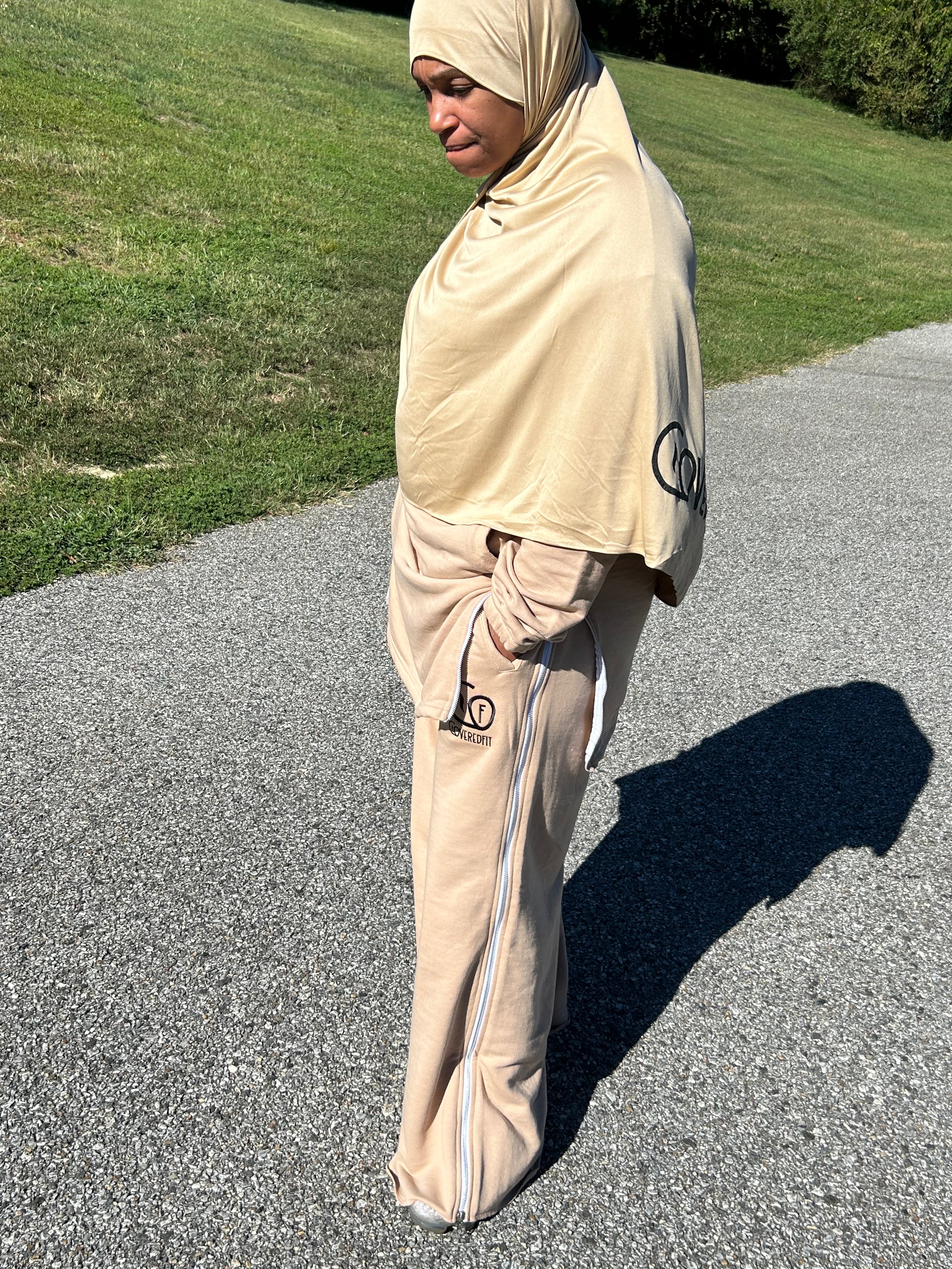 Zarah Zip Sweatsuit Nude