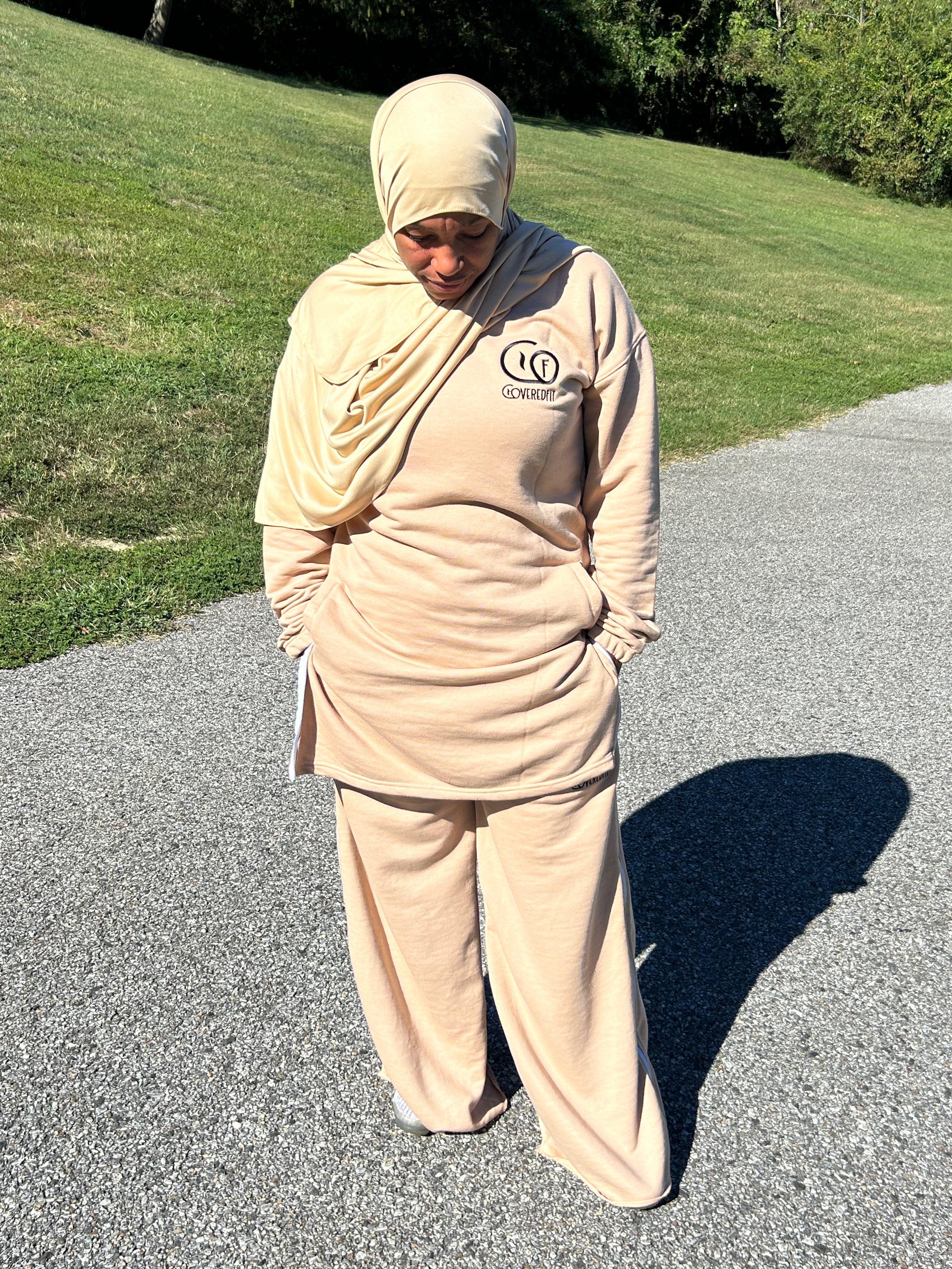 Zarah Zip Sweatsuit Nude