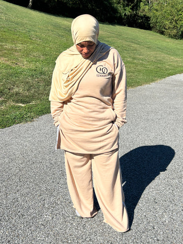 Zarah Zip Sweatsuit Nude