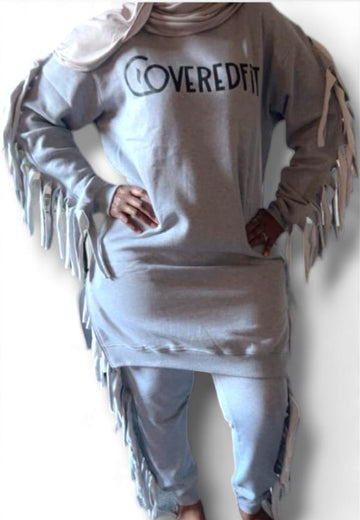 Gray Fajr Fringe Sweatsuit Remix