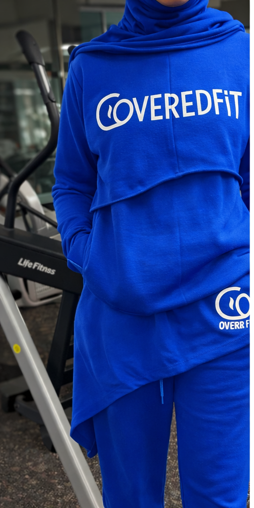 Asymmetric Luxe Sweatsuit (Electric Blue)