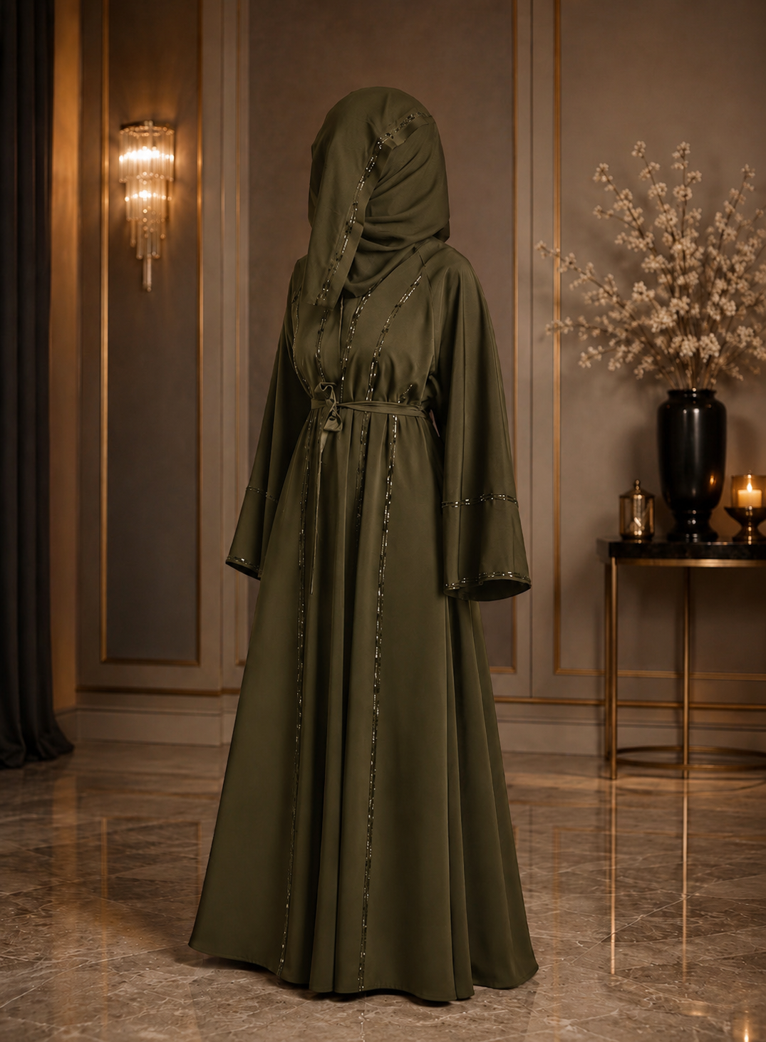 Aimia Abaya Set Olive Green