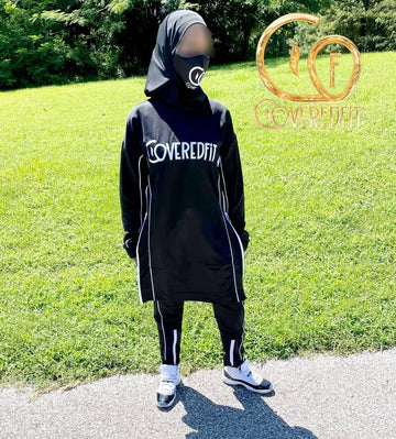 Black Basmah Sweat Suit - CoveredFit 