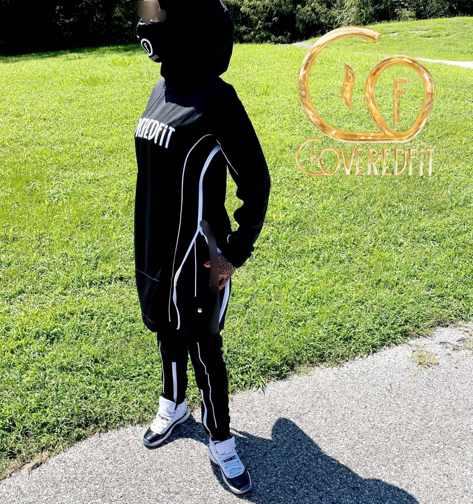 Black Basmah Sweat Suit - CoveredFit 